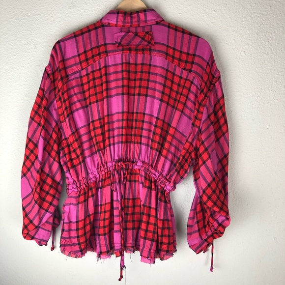 free People Pacific Dawn Drawstring Plaid Shirt - Picture 7 of 10